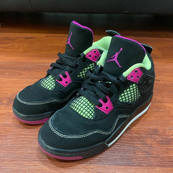 Air Jordan 4 Retro PS Fuchsia 487725-027 Girls Size 12 C Basketball - Picture 2 of 9